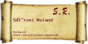 Sárosi Roland névjegykártya