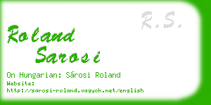roland sarosi business card